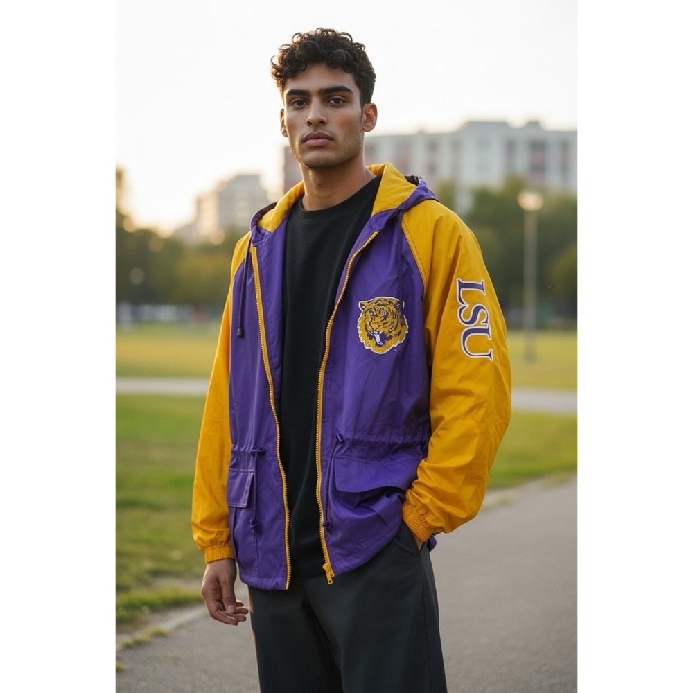 Collegiate Licensed Hooded Jacket Mens Medium - LSU Tigers Purple NCAA Football